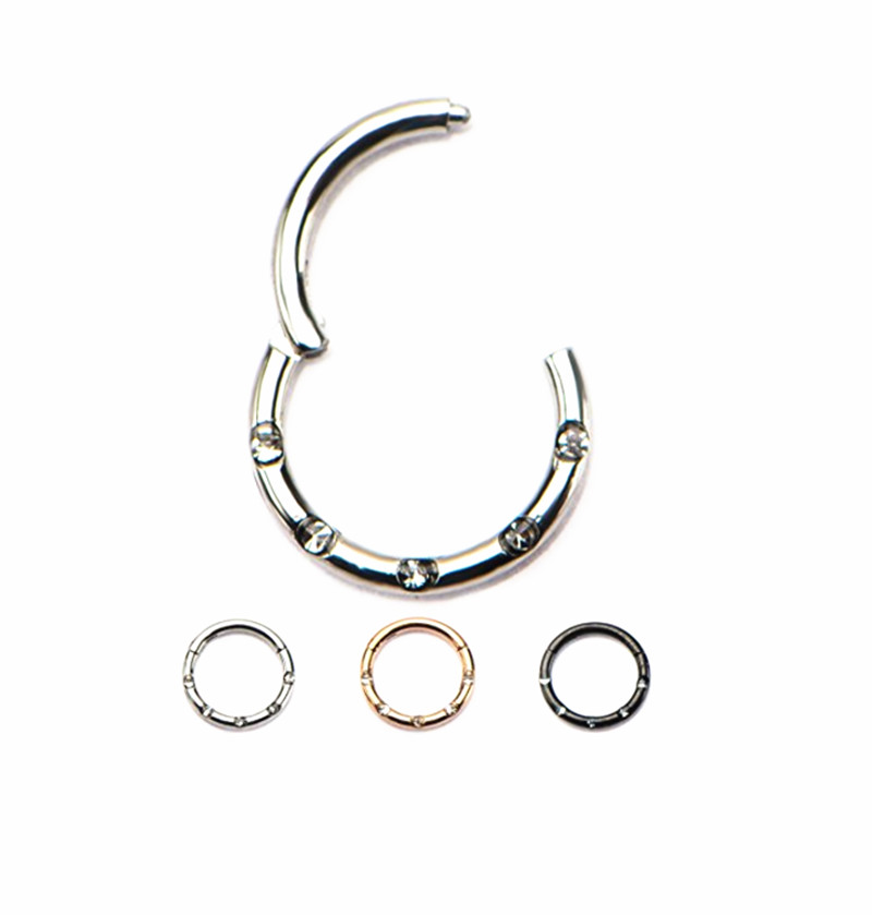 Clicker Ring Seamless - 20pcs/lot Stainless Steel Gems Seamless Hinged