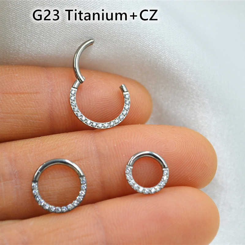 Clicker Ring Seamless - 10pcs/lot G23 Titanium Nose Seamless Hinged