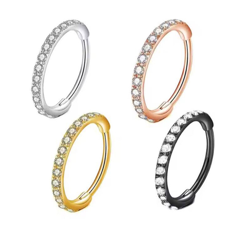 Clicker Ring Seamless - New Stainless Steel Nose Ring Diamond