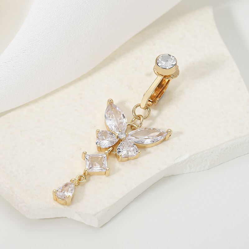 Body Jewelry Piercing - Clip On Belly Button Ring Butterfly