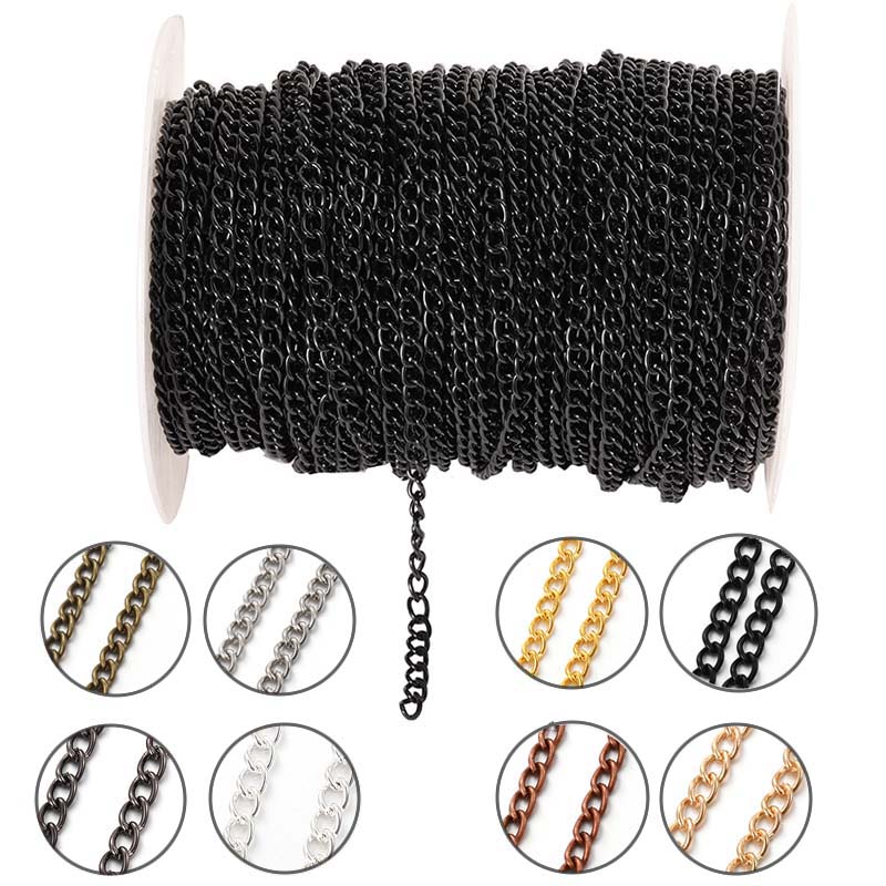 Body Jewelry Sale - 2Meters 2.5/3.5/4.5mm Metal Flat Oval Extension