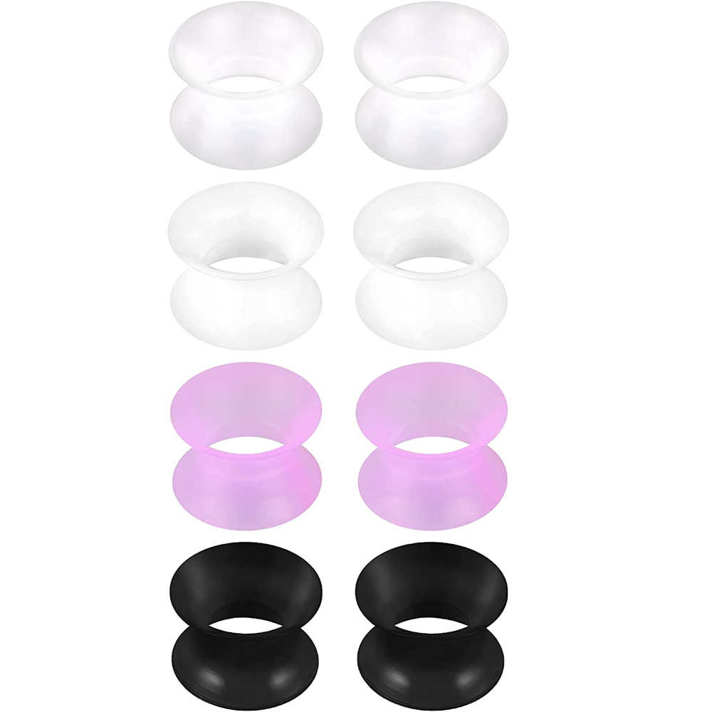 Body Jewelry Ear Plugs - 1 Pairs/4 Pairs Silicone Earplug Tunnel