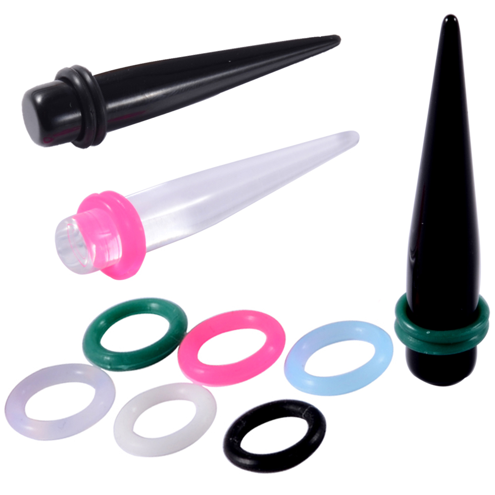 Body Jewelry Ear Plugs - 20pcs 1mm-22mm Rubber Ear Taper Expander
