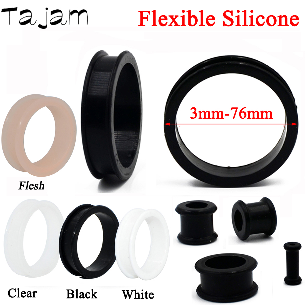 Body Jewelry Ear Plugs - 1Pair 3mm-76mm Big Size Hollow Black