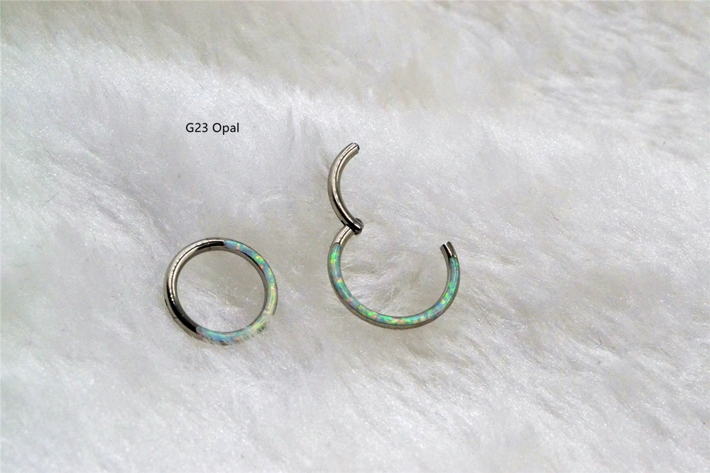 10pcs/Lot G23 Titanium Opal St - Clicker Ring Seamless recension och pris
