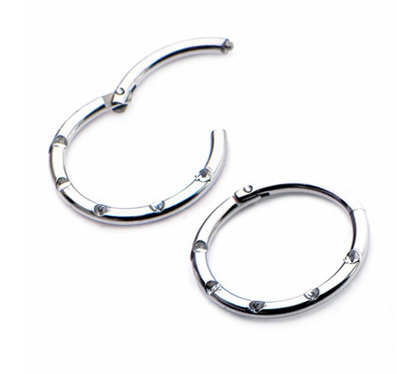 20pcs/lot  Stainless Steel Gem - Clicker Ring Seamless recension och pris