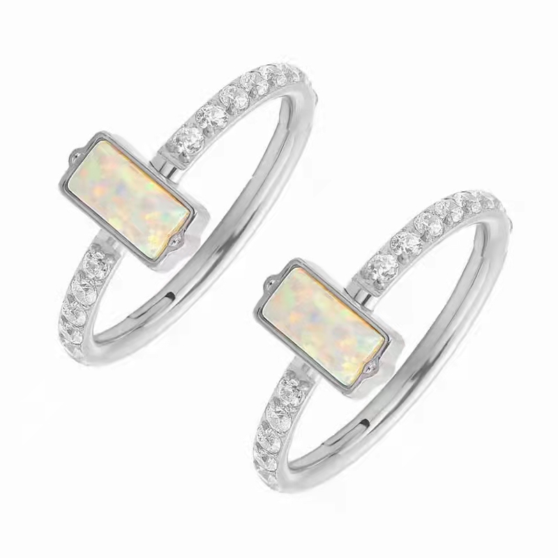 10pcs 316L Surgical Steel Opal - Clicker Ring Seamless recension och pris