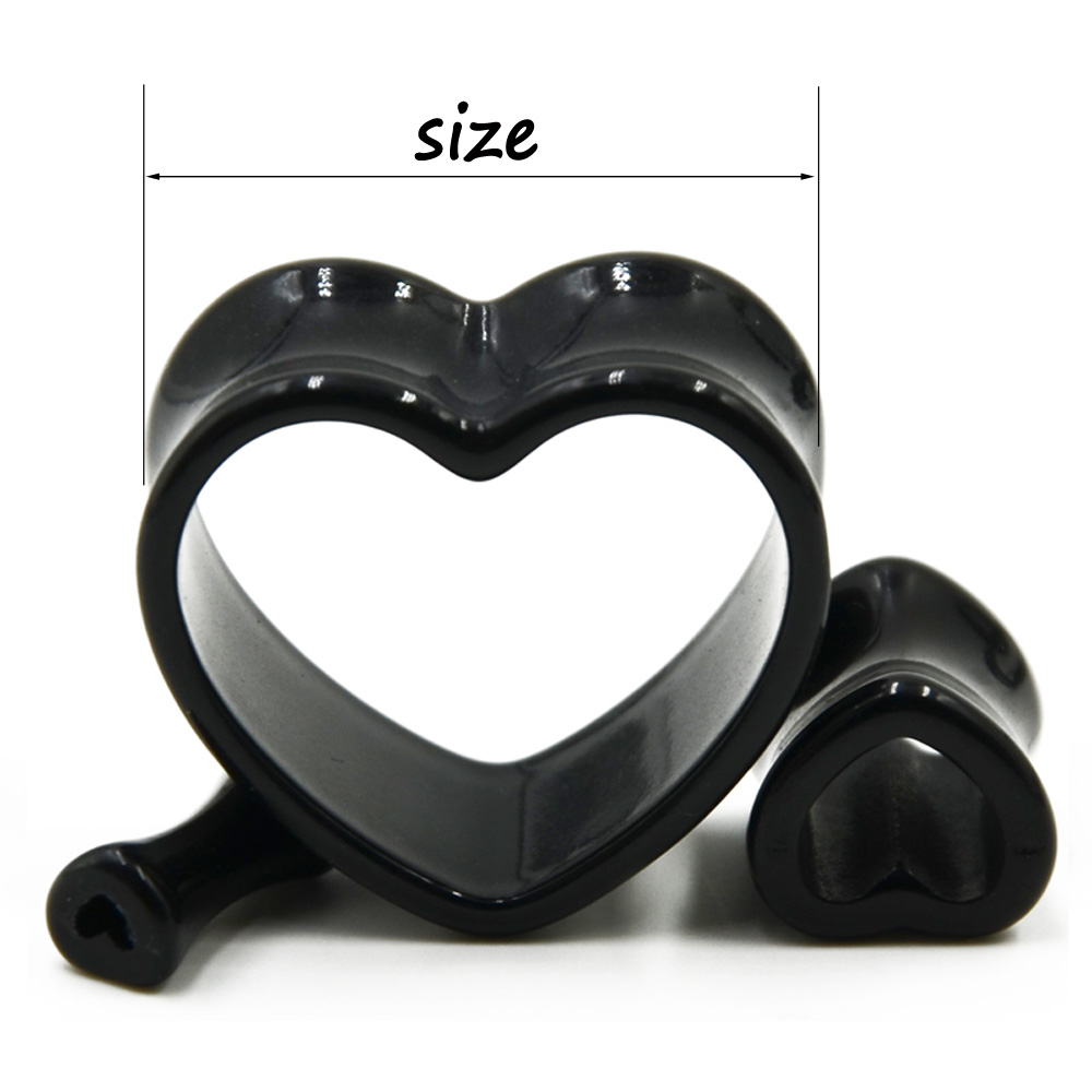 Acrylic Love Black White Heart - Body Jewelry Ear Plugs recension och pris