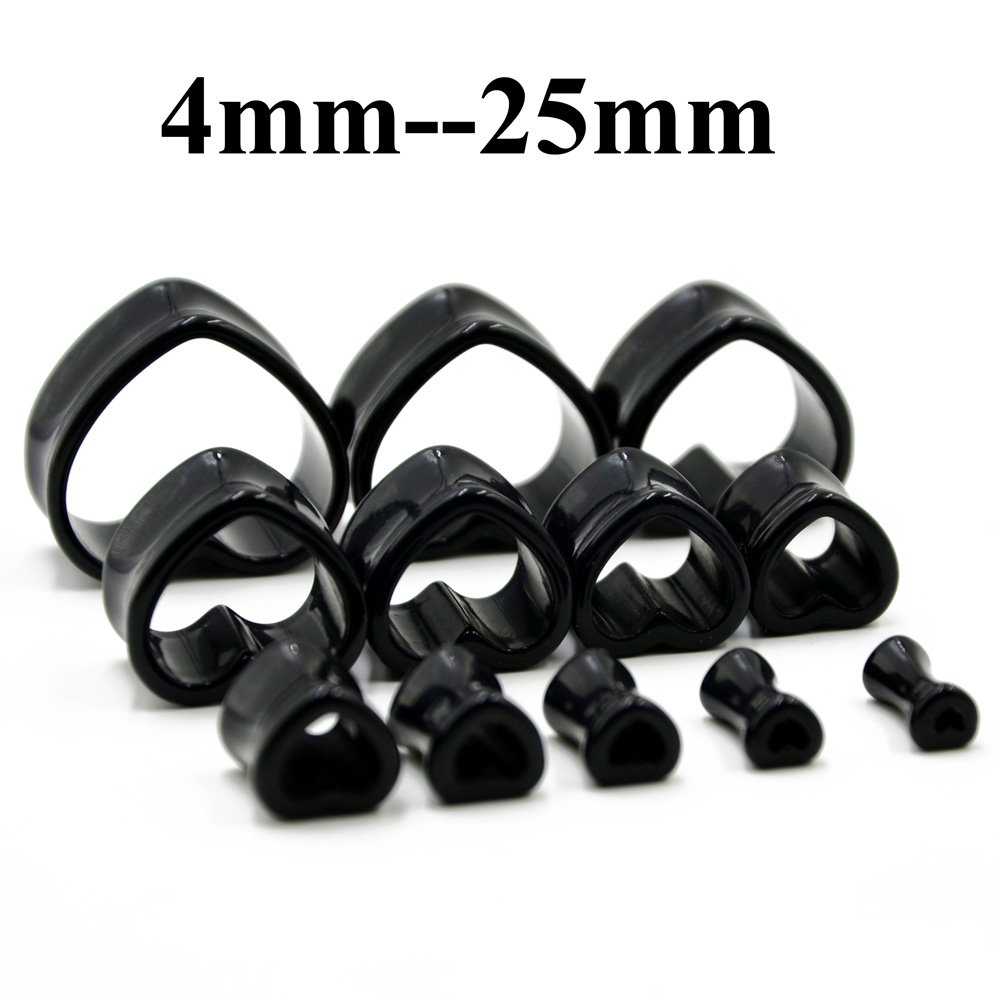 Acrylic Love Black White Heart - Body Jewelry Ear Plugs recension och pris