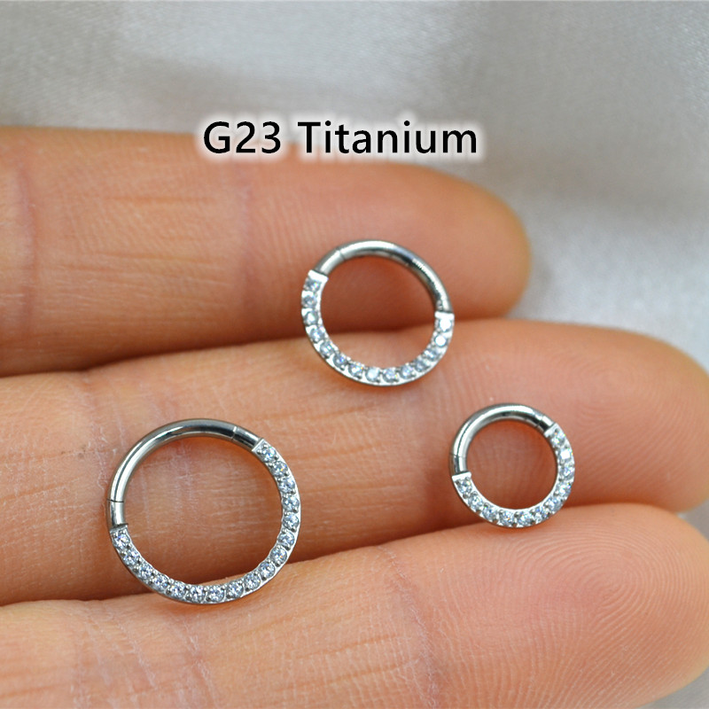 10pcs/lot  G23 Titanium Nose S - Clicker Ring Seamless recension och pris