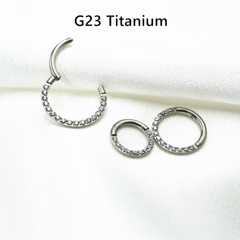 10pcs/lot  G23 Titanium Nose S - Clicker Ring Seamless recension och pris