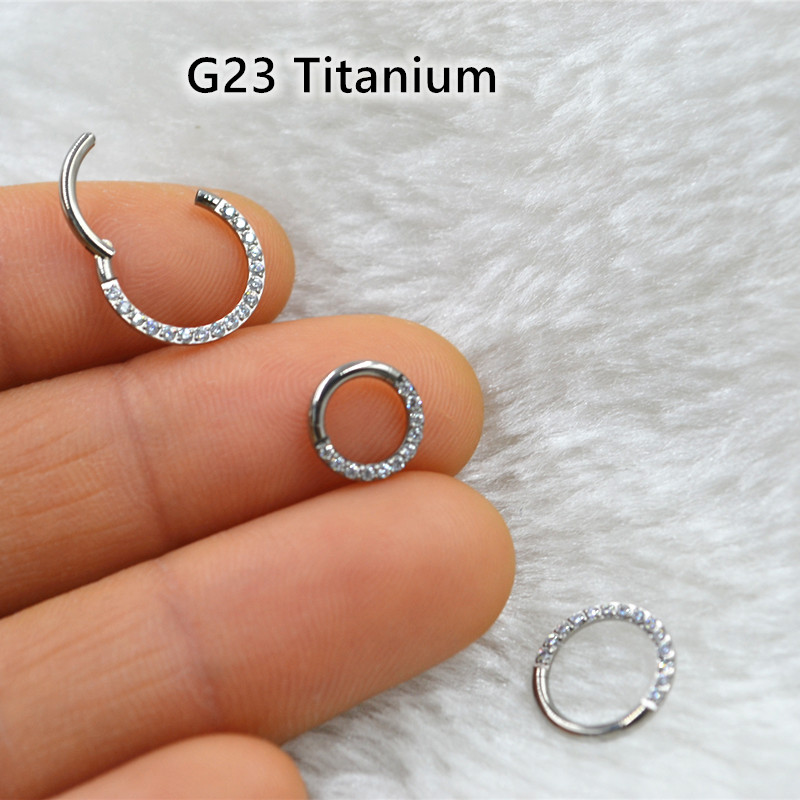 10pcs/lot  G23 Titanium Nose S - Clicker Ring Seamless recension och pris