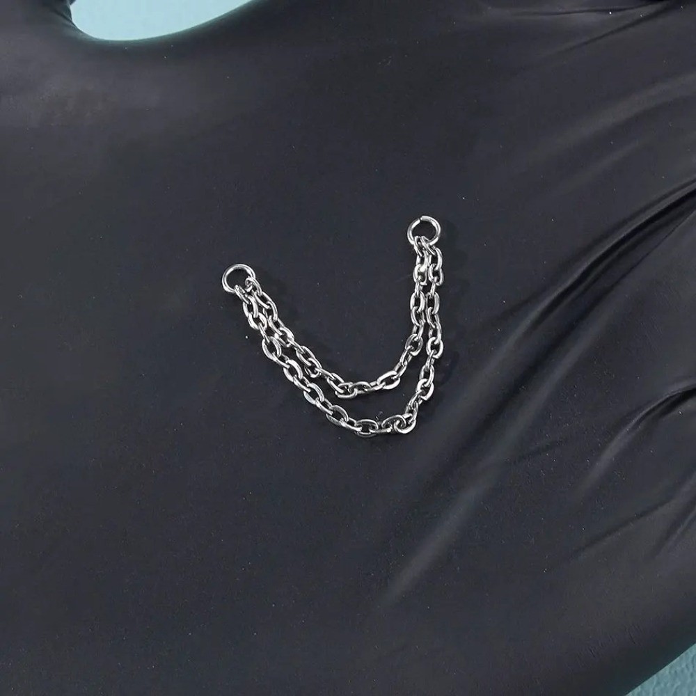 Titanium Nose Chain Three Laye - Body Jewelry Piercing recension och pris