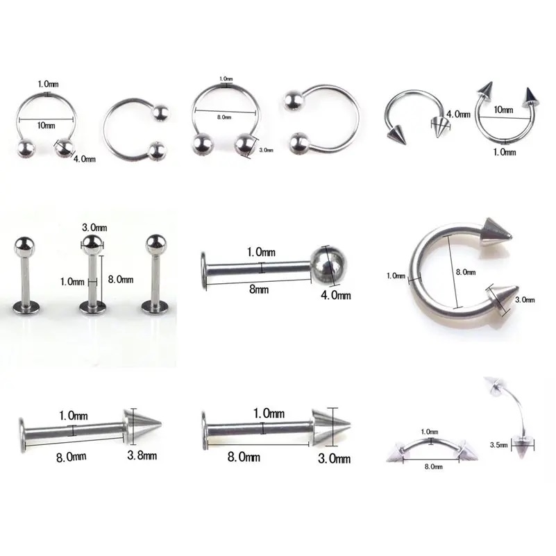 45/80/110Pcs Mix Styles Stainl - Body Jewelry Display Case recension och pris