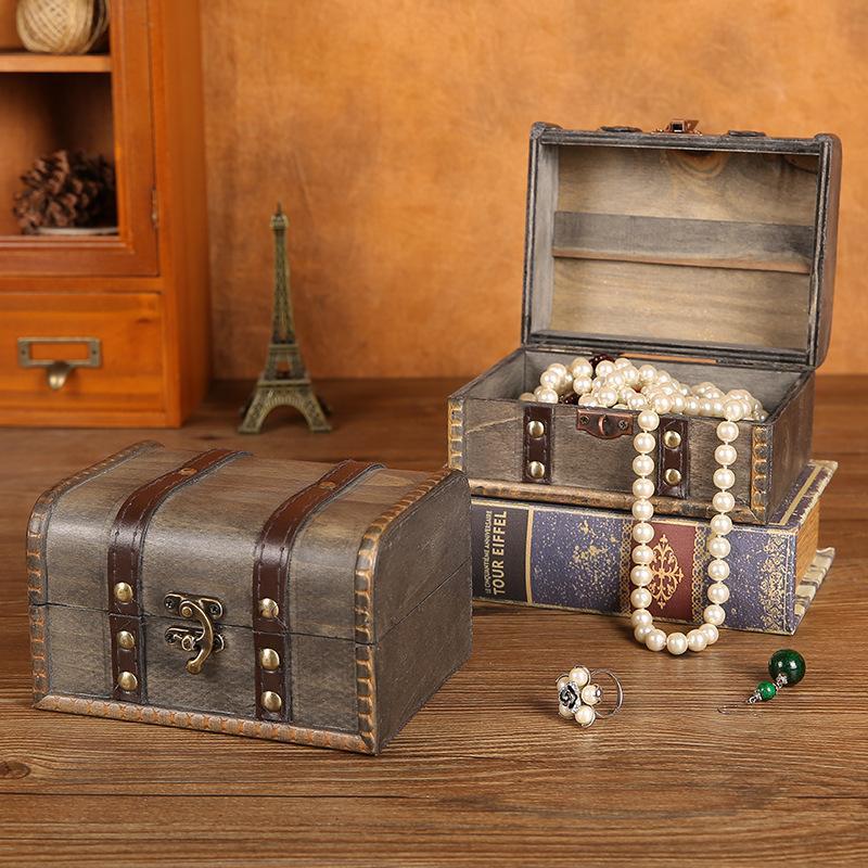 NewRetro Wooden Storage Box Wi - Body Jewelry Display Case recension och pris