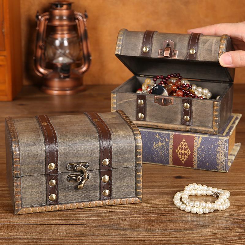NewRetro Wooden Storage Box Wi - Body Jewelry Display Case recension och pris