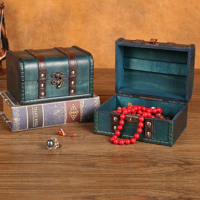 NewRetro Wooden Storage Box Wi - Body Jewelry Display Case recension och pris