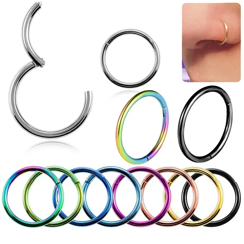 5pc 6/8/10mm Nose Ring Hinged  - Clicker Ring Seamless recension och pris