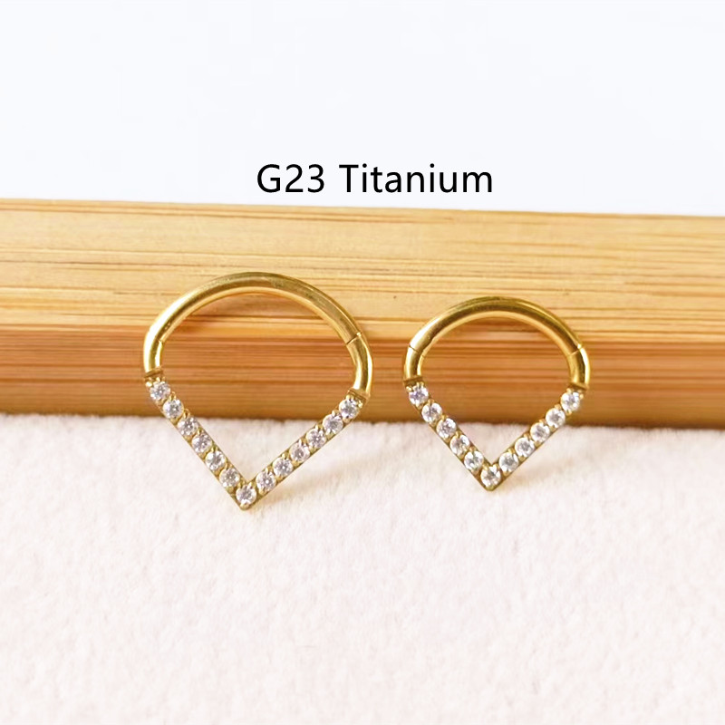 10pcs G23 Titanium F136 CZ Hea - Clicker Ring Seamless recension och pris