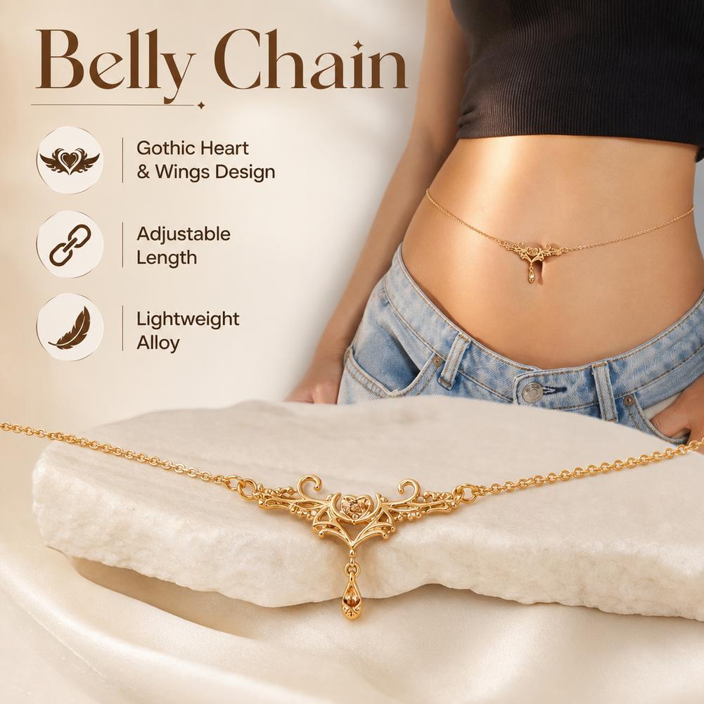 Gothic Heart Flame Waist Chain - Body Jewelry Women recension och pris