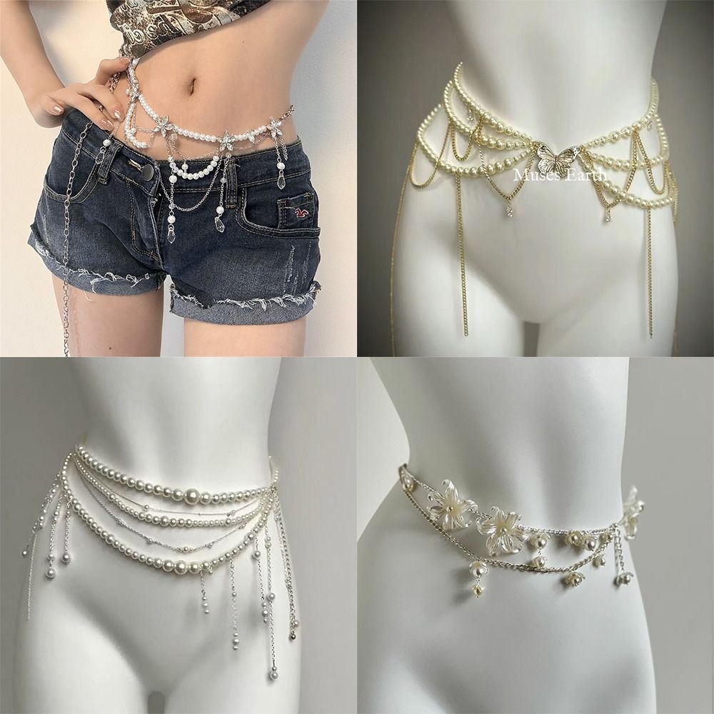 Fashion Elegant Pearl Waist Ch - Body Jewelry Sale recension och pris