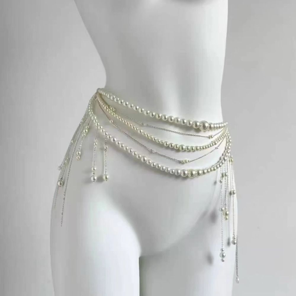 Fashion Elegant Pearl Waist Ch - Body Jewelry Sale recension och pris