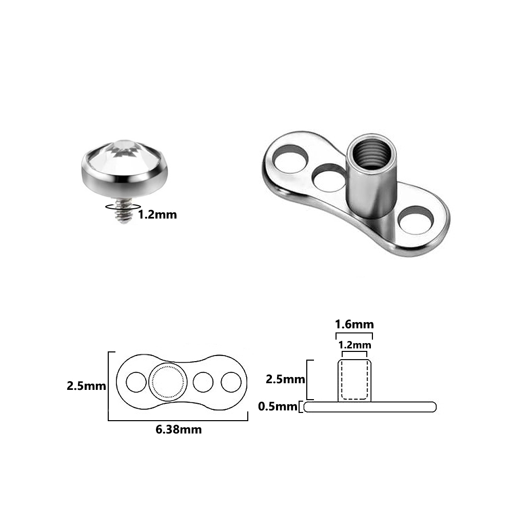 9PCS-1PC Surgical Steel Skin D - Body Jewelry Implants recension och pris