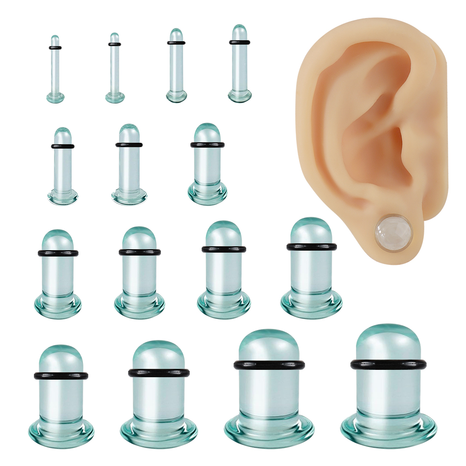 1Pair Glass Ear Tunnels and Pl - Body Jewelry Ear Plugs recension och pris