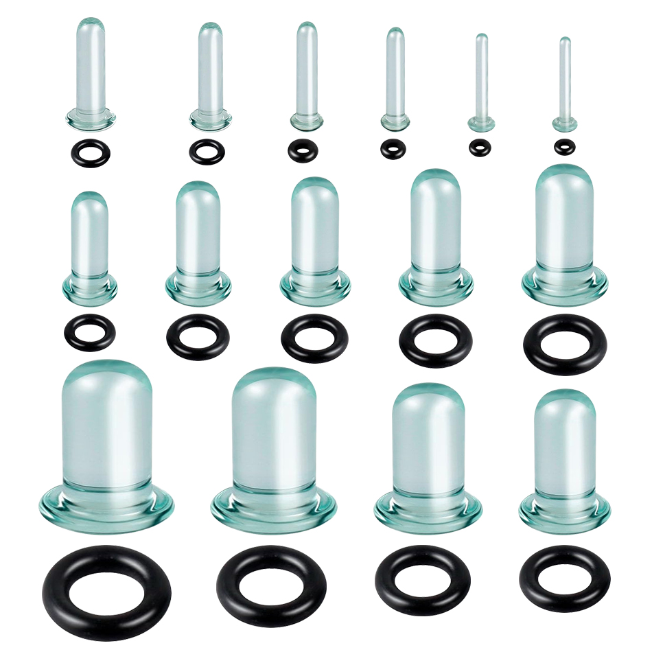 1Pair Glass Ear Tunnels and Pl - Body Jewelry Ear Plugs recension och pris