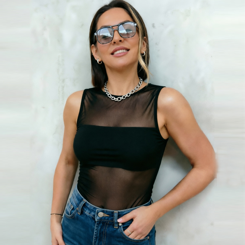 HXAO Woman Tulle Black Bodysui - Body Jewelry Underwear recension och pris